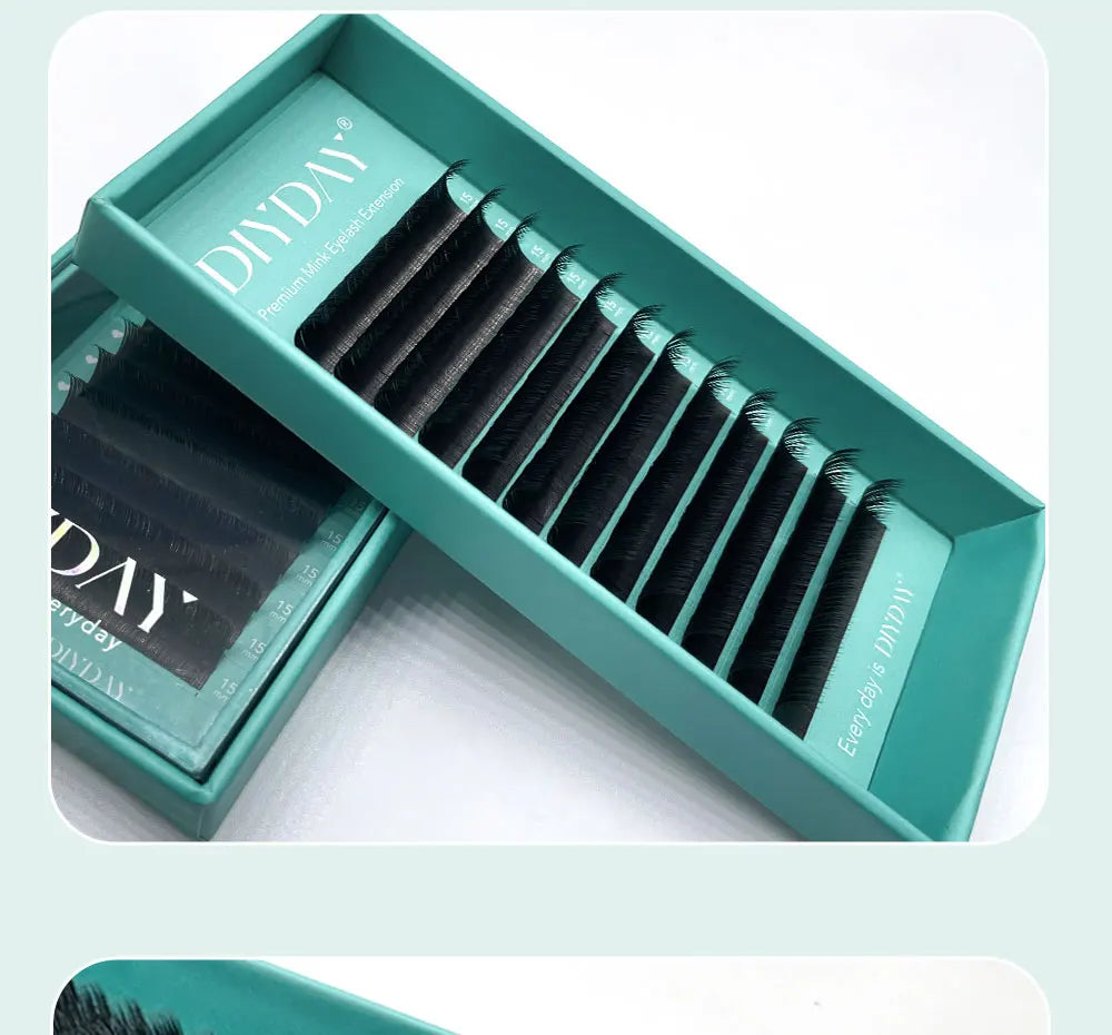 DIYDAY Flat Individual Lash Extension 0.15 0.20 Split Tips Super Softer Eyelash Ellipse Flat Classic False Eyelashes Supplies
