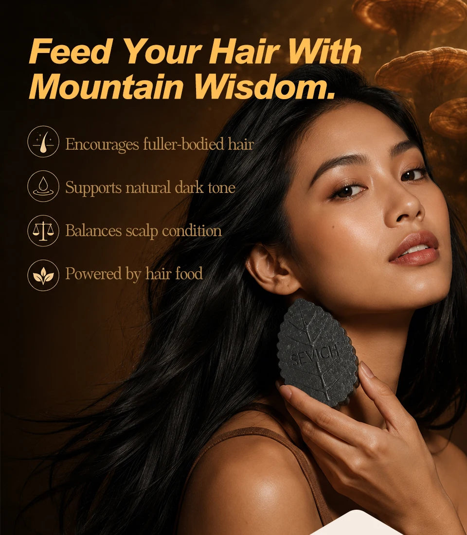 SEVICH Natural Black Shampoo Bar 120g Solid Hair Soap Herbal Anti Dandruff Oil Control Scalp Care Daily Use Strengthen Roots