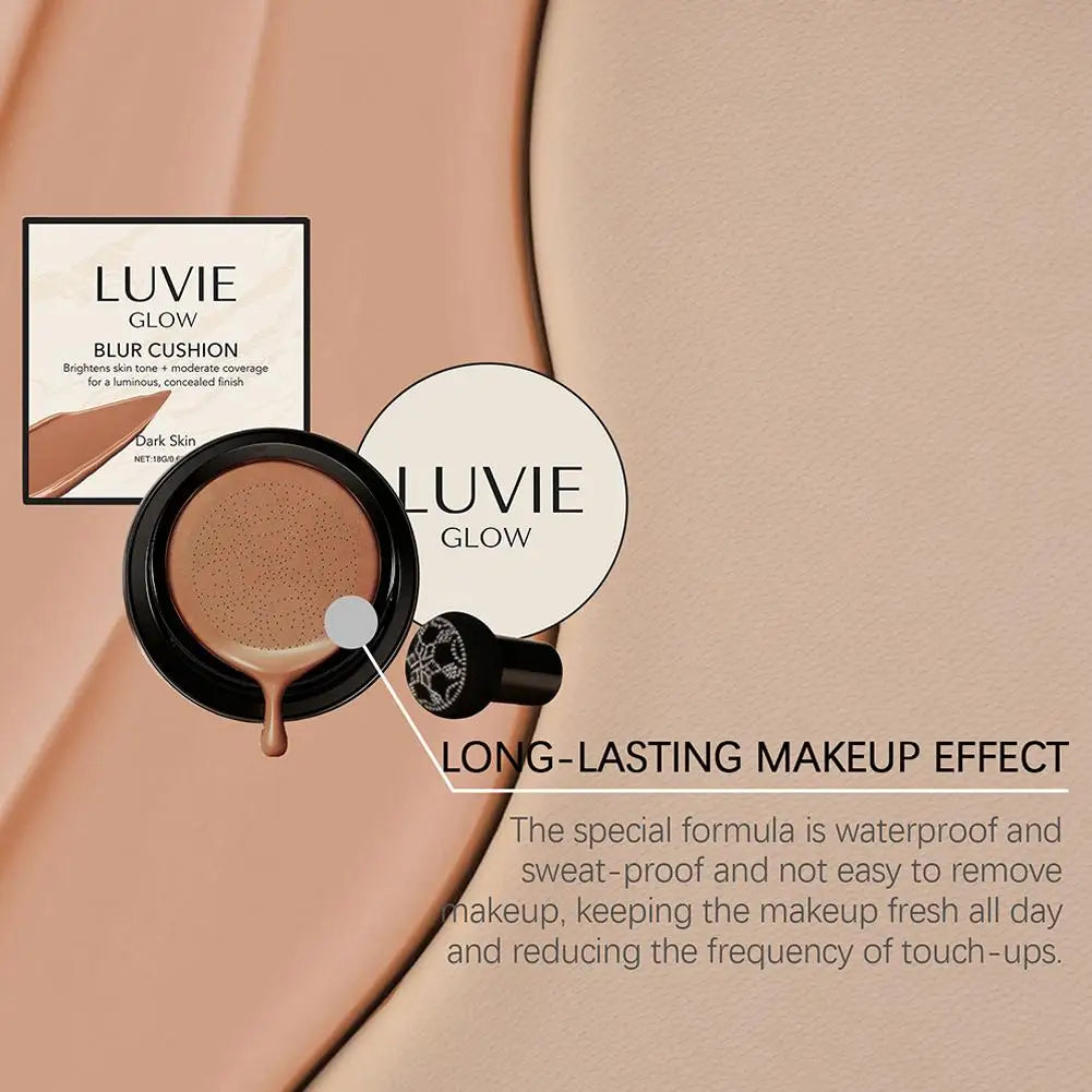 Glow Foundation Mushroom Head Air Cushion CC BB Cream Full Coverage Makeup Foundation Long Lasting Hydrating Even Skin Tone