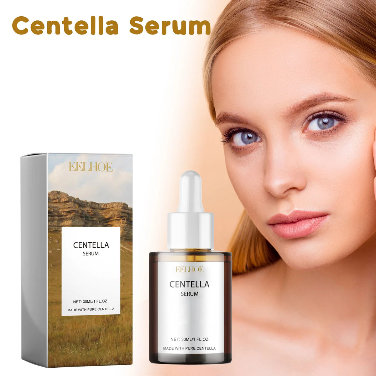 Centella Asiatica Face Serum Soothing Moisturizing Facial Essence Nourish Dry Skin Smoothing Hydrating Non-greasy Daily Skincare