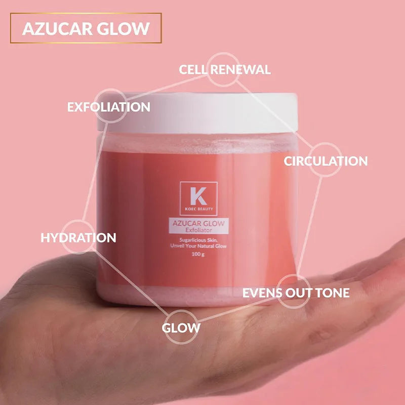 100g KOEC Azucar Glow Exfoliator Facial Sugar Scrub Exfoliation Hydration Brightening Cell-renewal Oil Control Natural Glow