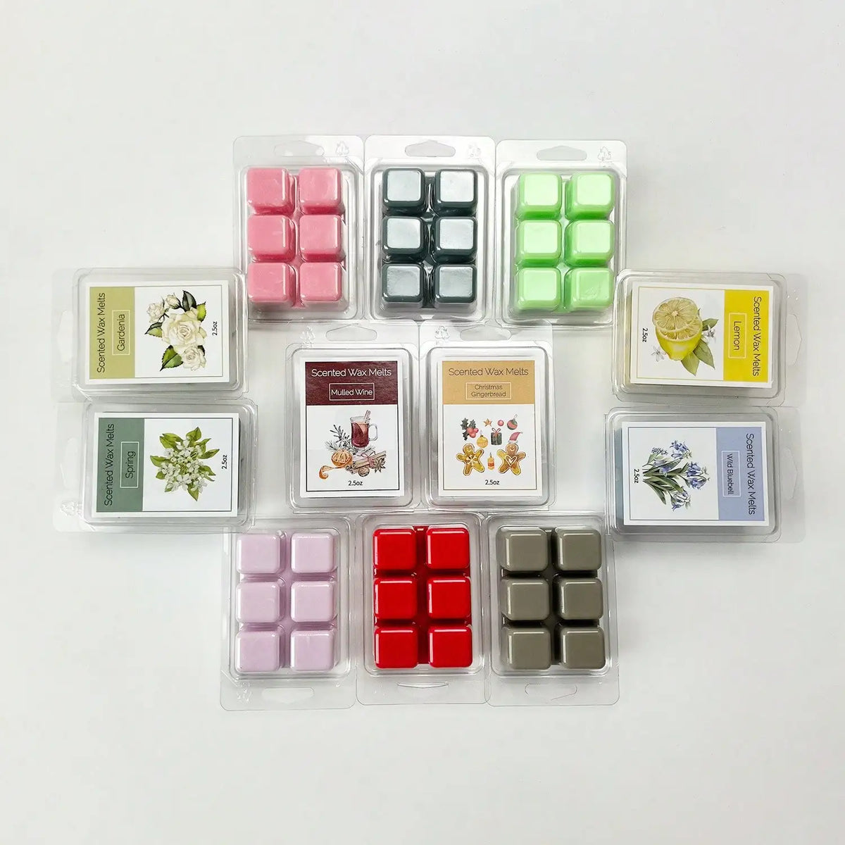 Scented Wax Melts Set, 8 Assorted Scents (Lavender/Vanilla/Rose), Natural Soy Wax Candle Wax Tarts for Home Fragrance & Relaxati