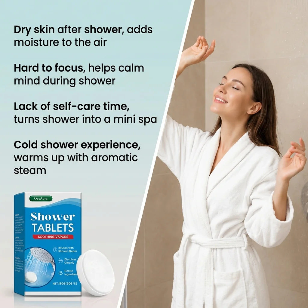 Shower Steamers Tablets Aromatherapy Moisturizing Stress Fatigue Relief Relaxing Gentle Cleansing Smooth Soothing Shower Tablets