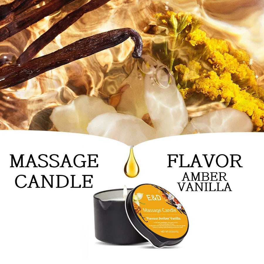 1PC Massage Oil Candles，Luxury Aromatherapy Candles，for Stress Relief and Skin Moisturizing，SM Product Scented Candle Body Oil
