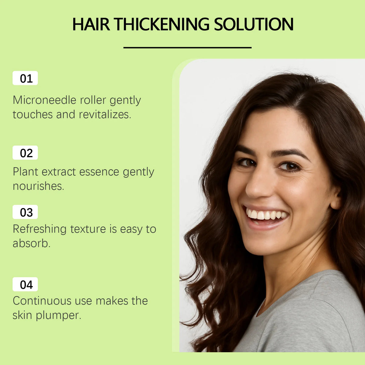 Nourishing Scalp Hair Serum Microneedle Roller Kit Reduce Hair Loss Strengthen Hair Roots Daily Care.