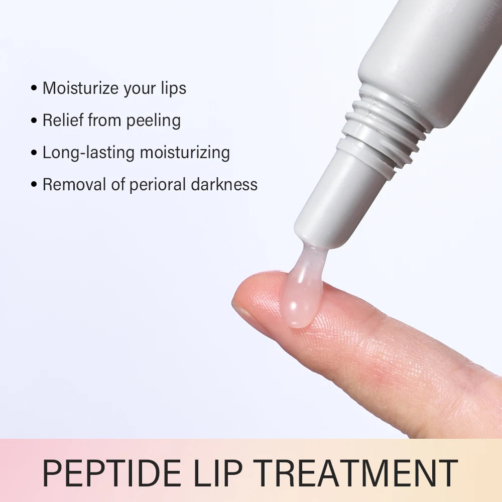 10ml Moisturizing Peptide Lip Treatment Lip Mask Gel Remove Dead Skin Lipstick Base Lip Cream Lip Care Mask Reduce Lip Lines