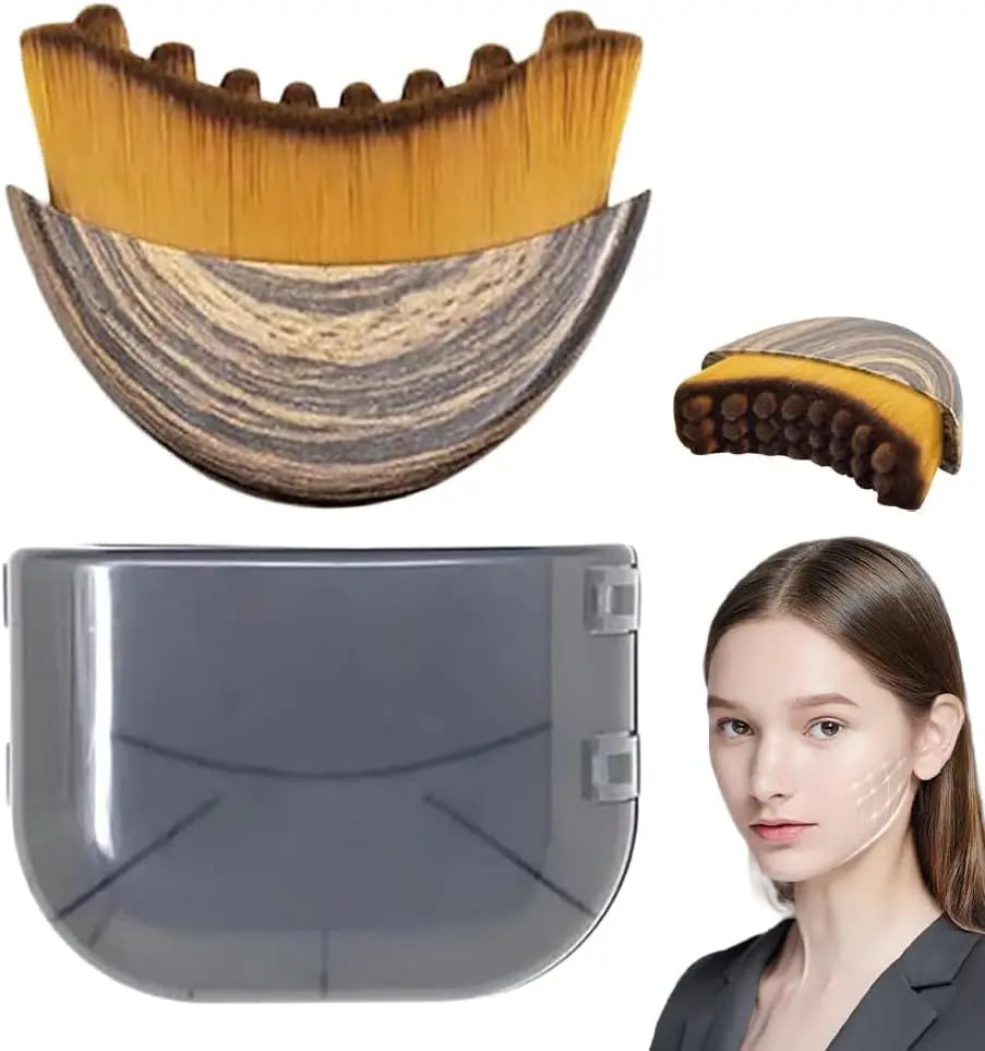 1/2 Pcs Lymphatic Contour Face Brush Dry Brushing Drainage Massager Gentle Exfoliation Chin Jawline Sculpting Skin Tightening