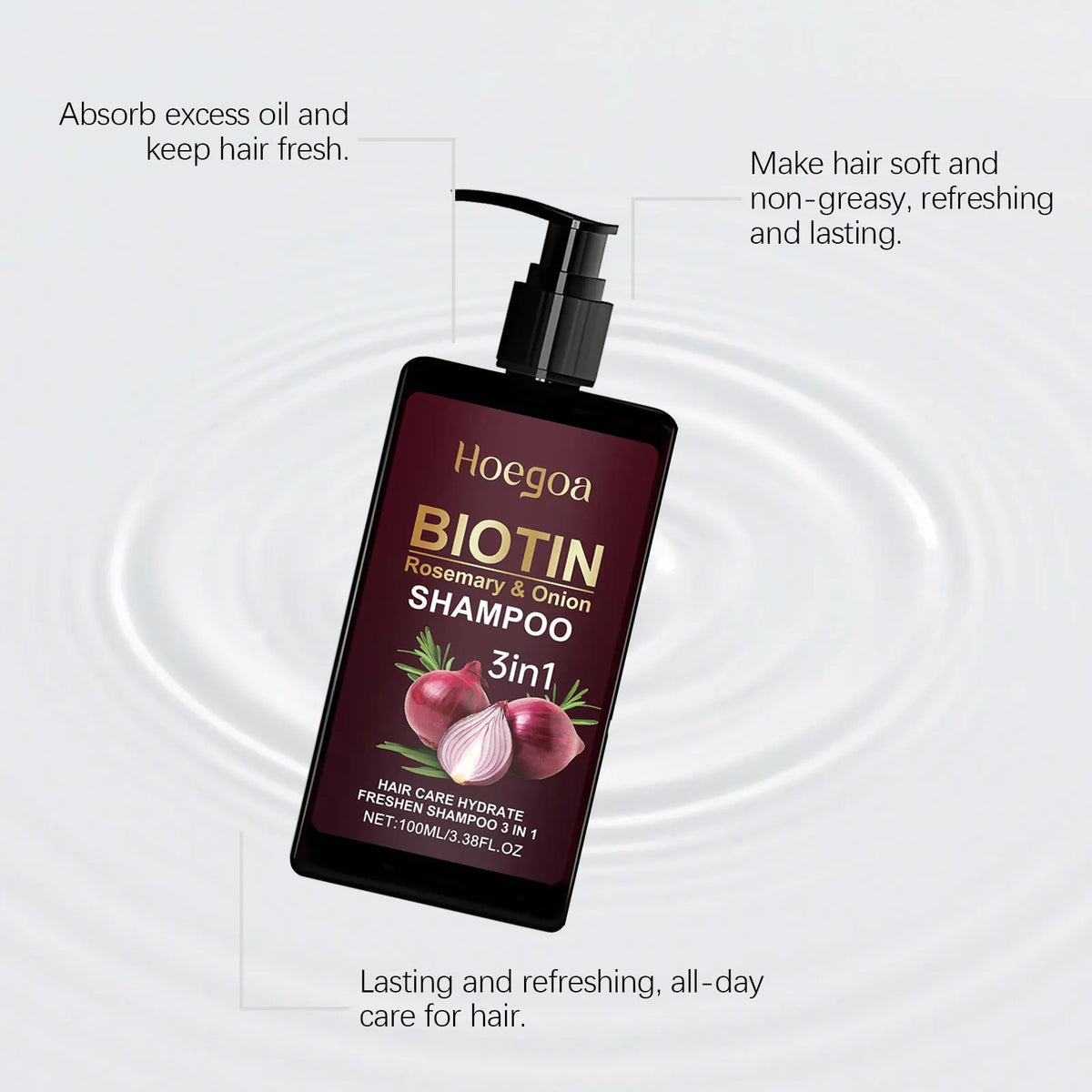 Red Onion Rosemary Shampoo Anti Hair Loss Repair Damaged Frizz Deep Cleansing Oil Control Thickening Hair Growth Shampoo