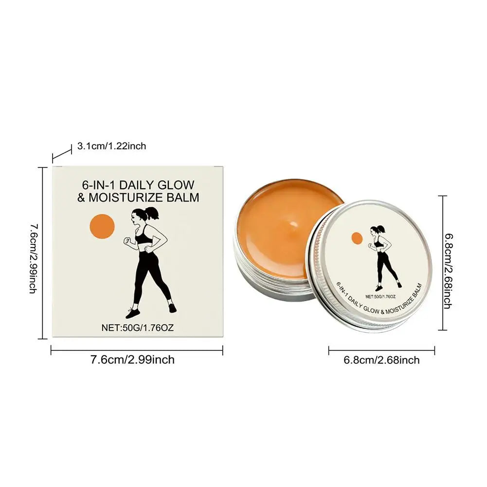 6-in-1 Daily Glow & Moisturize Day Balm, Night Balm & Face Scrub Reduces Acne & Redness, Moisturizing & Repairing Skin Care 50g