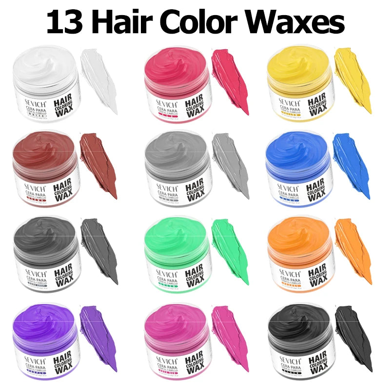 Hairs Dyed Mud Hair Colour Wax Easy To Wash Hair Styling Paste Dye for Eyebrow Beards Coloring Temporary Hair Color Style Cream