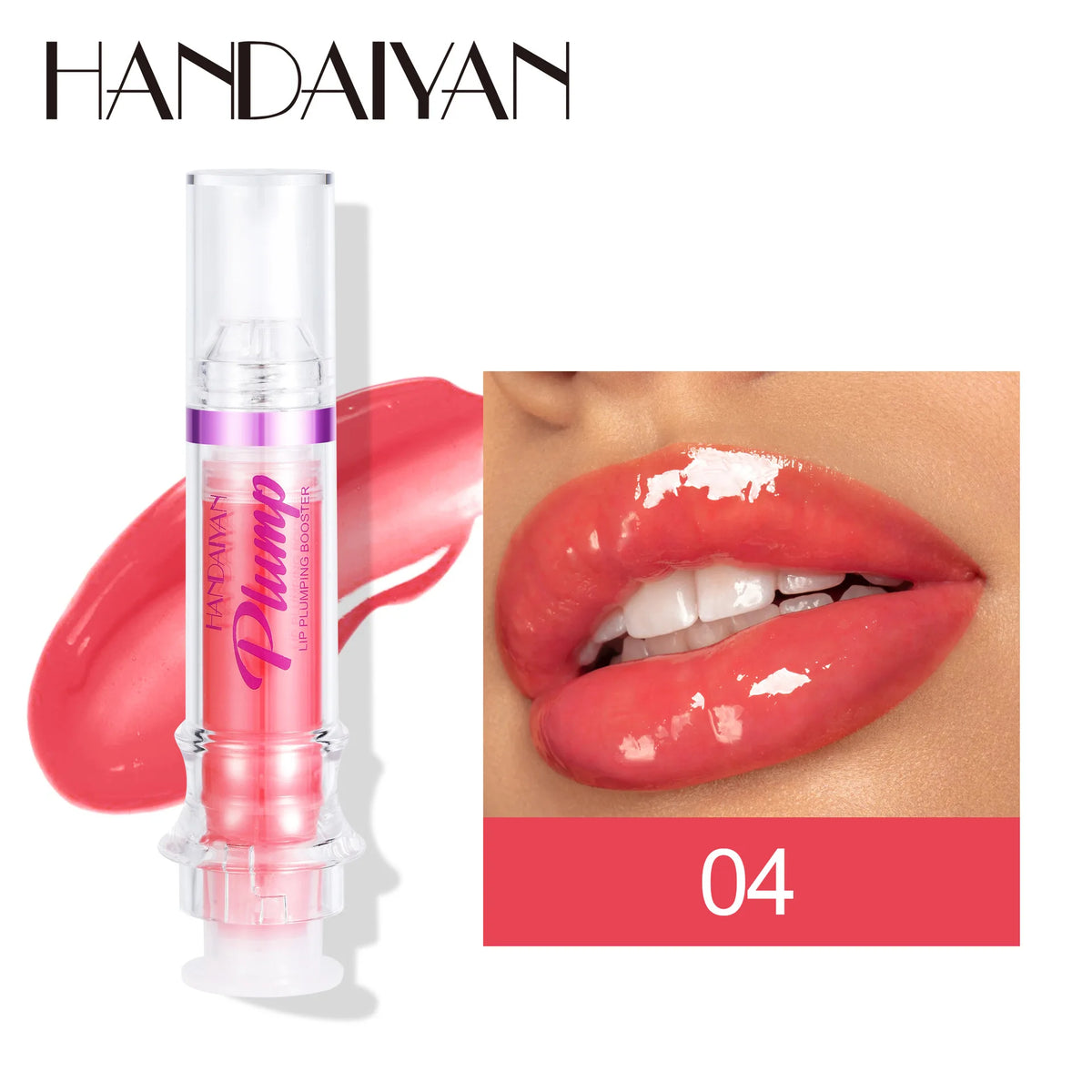 HANDAYAN 6 Color Lip Plumper Gloss Moisturizing Honey Oil Enhancer Transparent Shine Booster Makeup Beauty