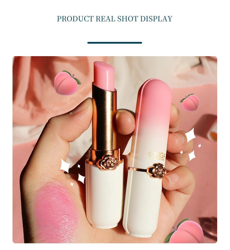 Peach Color Change Lipstick Non-Stick Cup Jelly Lipstick Moisturizing Moisturizing Color Change Lip Balm Warm Change Lip Balm
