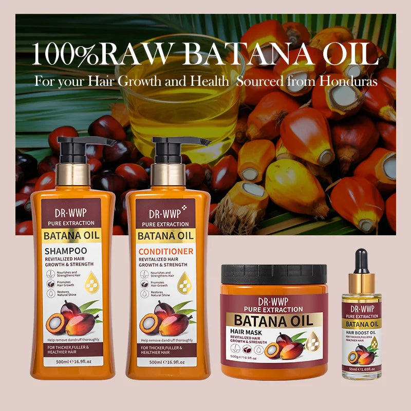 500ml Batana Oil Shampoo and Conditioner Set for Hydrating Care, Softening Hair, and Improving Dryness and Frizz