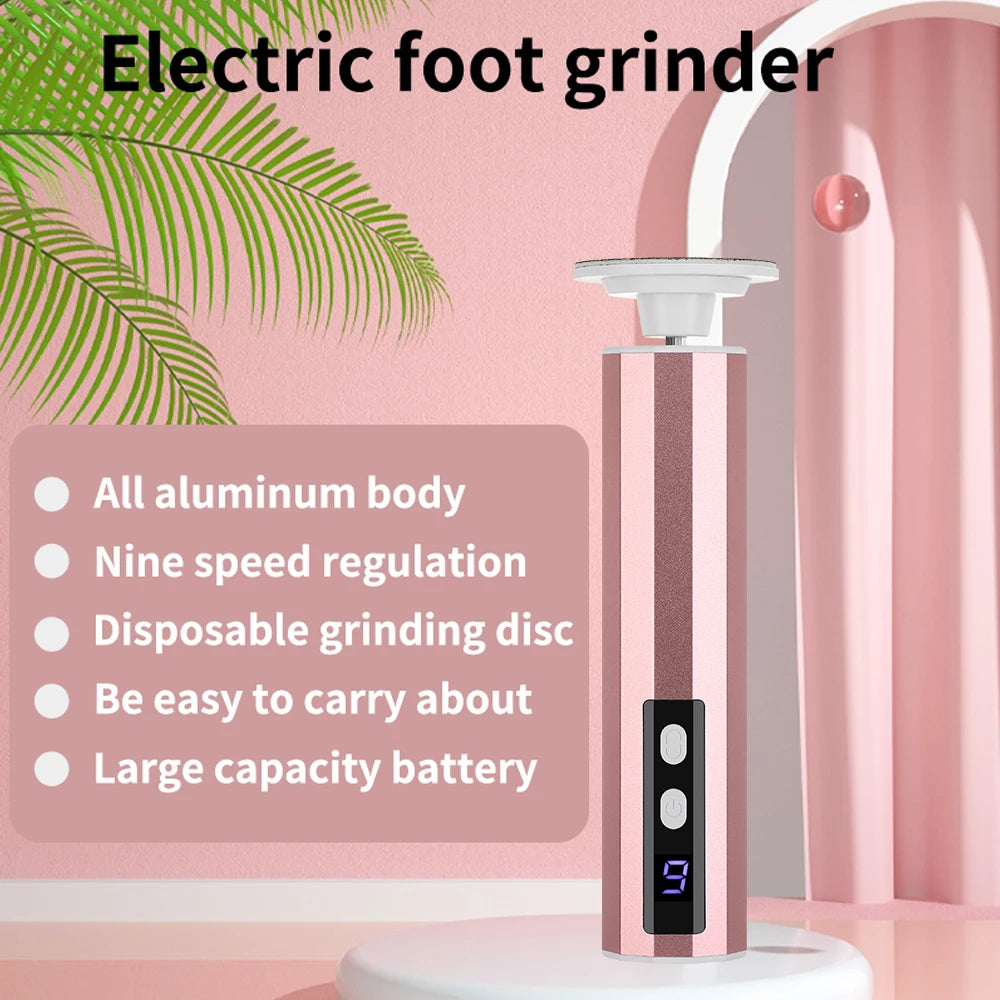 USB Rechargeable Wireless Electric Foot File Cuticle Callus Remover Machine Pedicure Tools Foot Heel Care Tool With Sandpaper