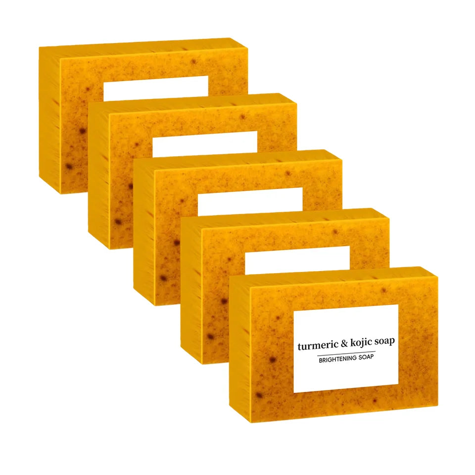 1/3/5Pcs Turmeric Kojic Acid Handmade Soap Scrub for Exfoliation, Moisturizing, Deep Cleansing, Spot Removal, Acne Removal