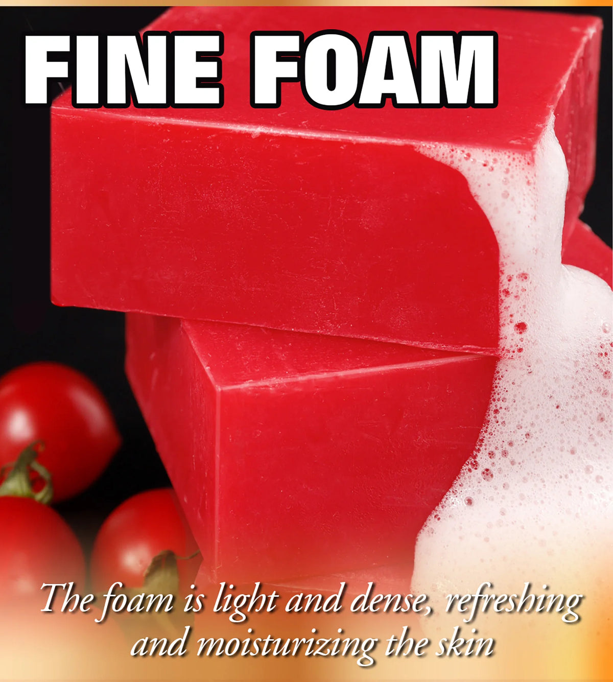 LKIAE Organic Fruit Tomato Whitening Soap, Lightening, Reduce Dark, Black Spots, Even Skin Tone, Clean Skin, Exfoliation, 200g