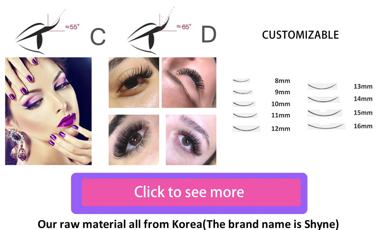 ARTSTAR 12 Rows/Tray False Eyelashes J B Curl 6-20mm Eyelash Extensions Matte Black Lashes Makeup Tool