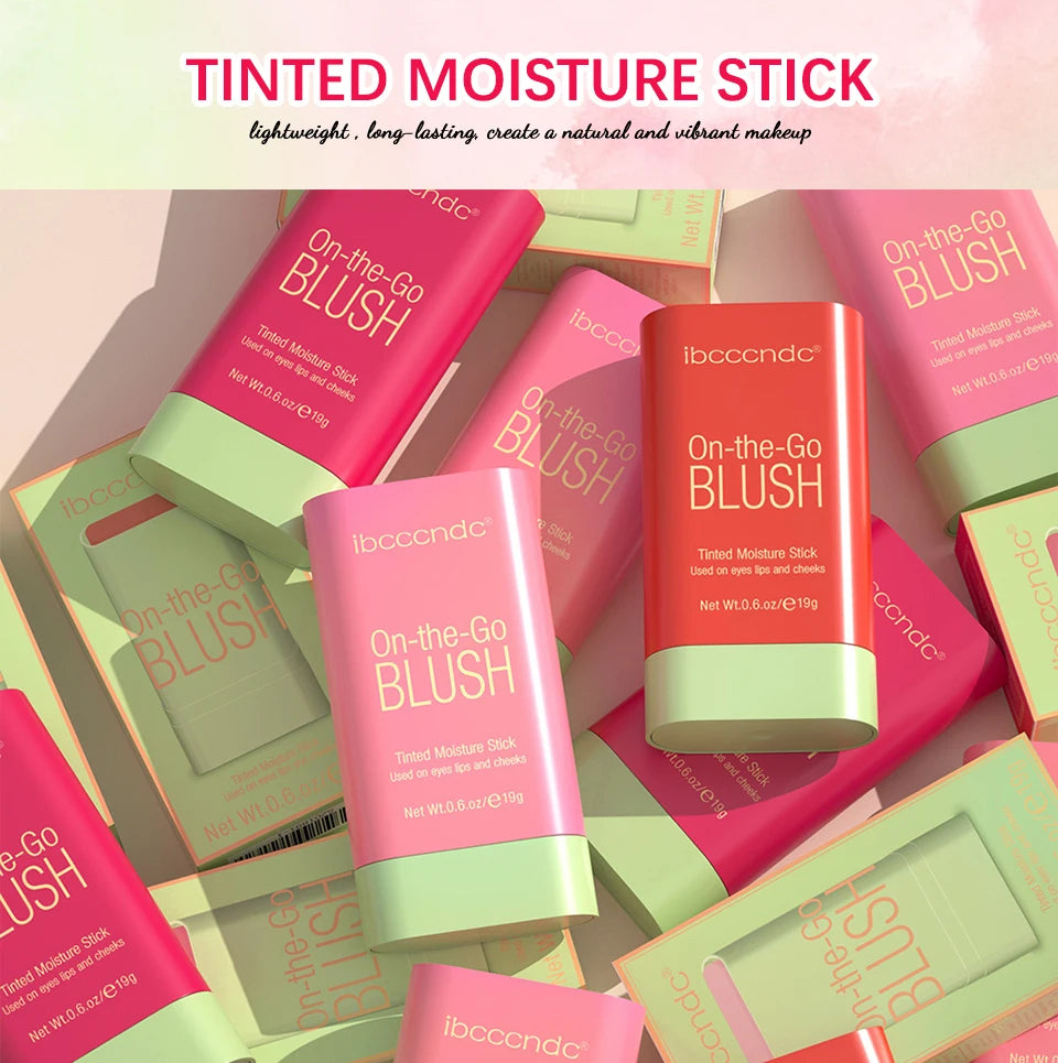 ibcccndc Rotating Blush Cream Tinted Moisture Stick Naturally Long-lasting Moisturizing Waterproof And Non-Removing Orange Blush