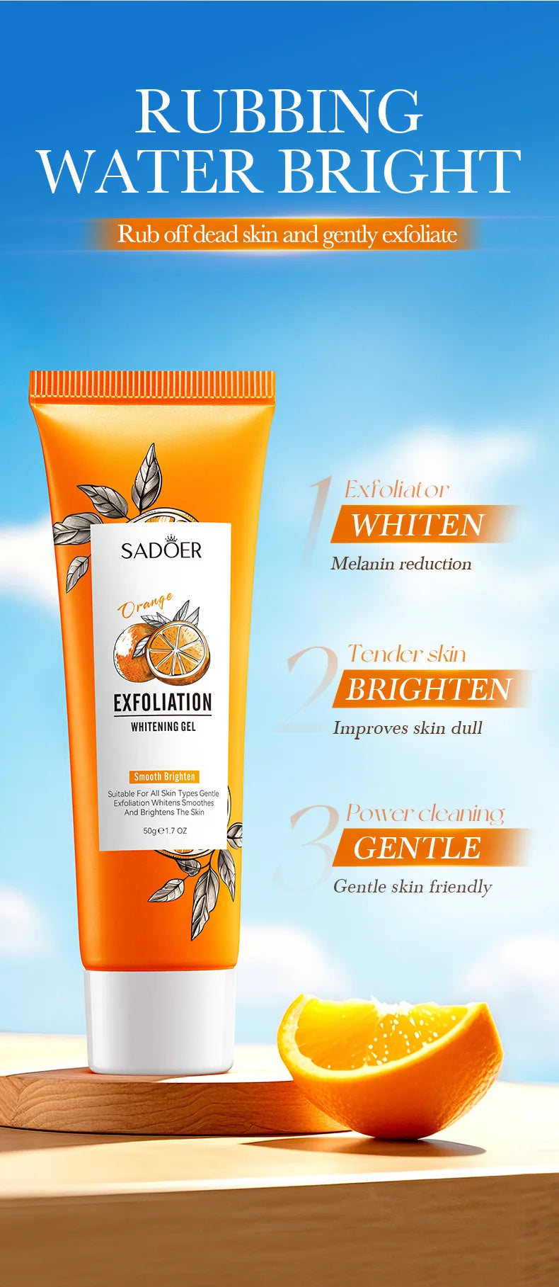 Orange Exfoliating Peeling Gel Facial Scrub Moisturizing Nourish Repair Scrubs Blackhead Removal Face Cleanser Korean Cosmetics