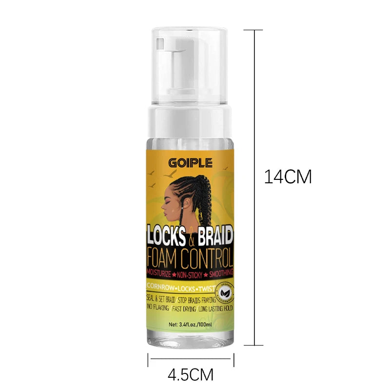 GOIPLE Hairstyle Fixative Cream Edge Control Oil Cornrow Styling Products Strong Hold Lock And Twist Foam Mousse Braid Hair Gel