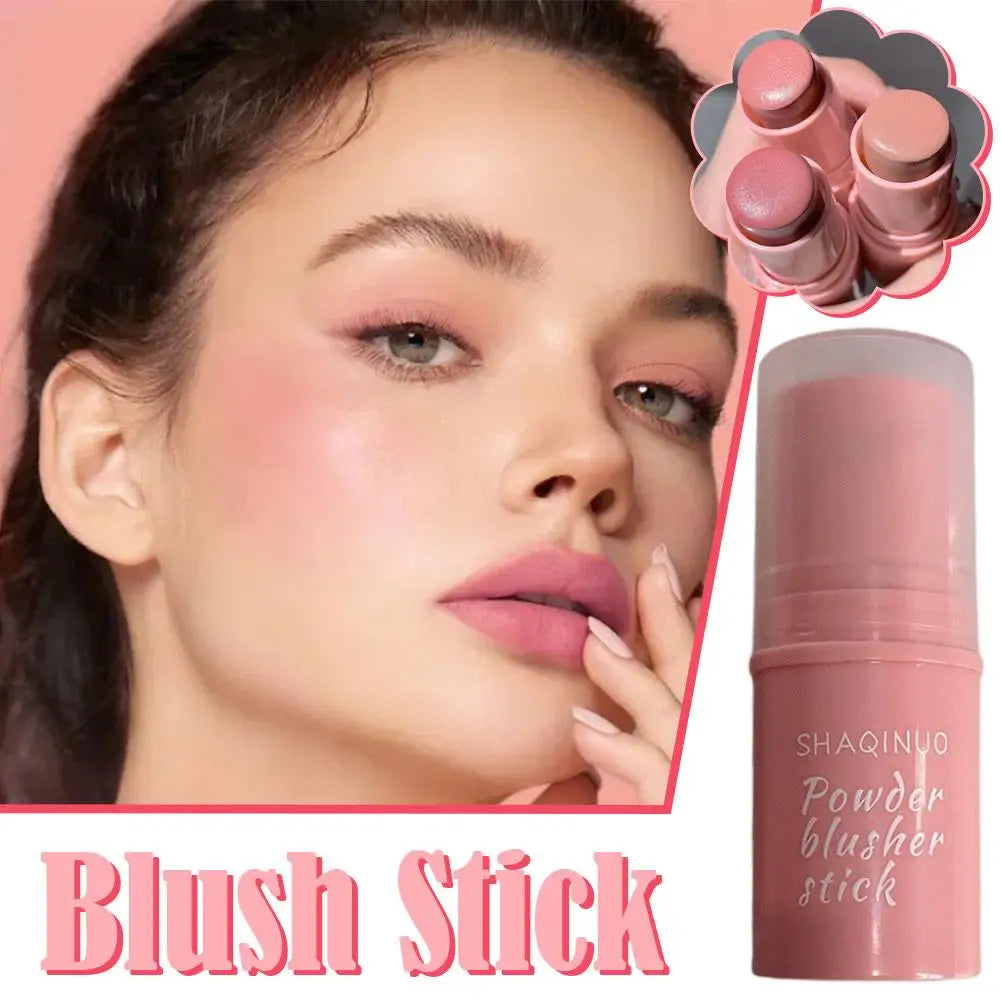 3in1 Monochrome Blusher Cheek Lip Tinted Durable Matte Natural Rouge Powder Blusher Stick Cream Matte Contour Makeup Cosmetices