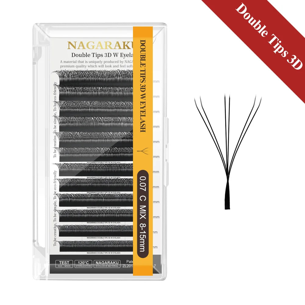 NAGARAKU Automatic Flowering 3D 4D 5D 6D 7D 8D W Shape All Size Premade Fans Eyelash Extensions Natural Soft Individual Lashes