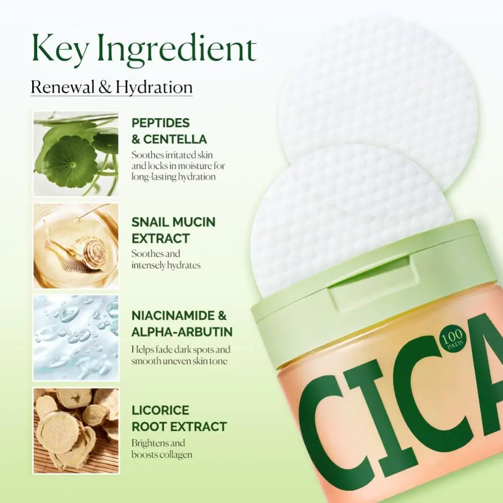 Complete Skin Care Kit - Centella Asiatica Polishing Pads & NAD+ Anti-Aging Cream, Improve Elasticity, Brighten & Moisturizing