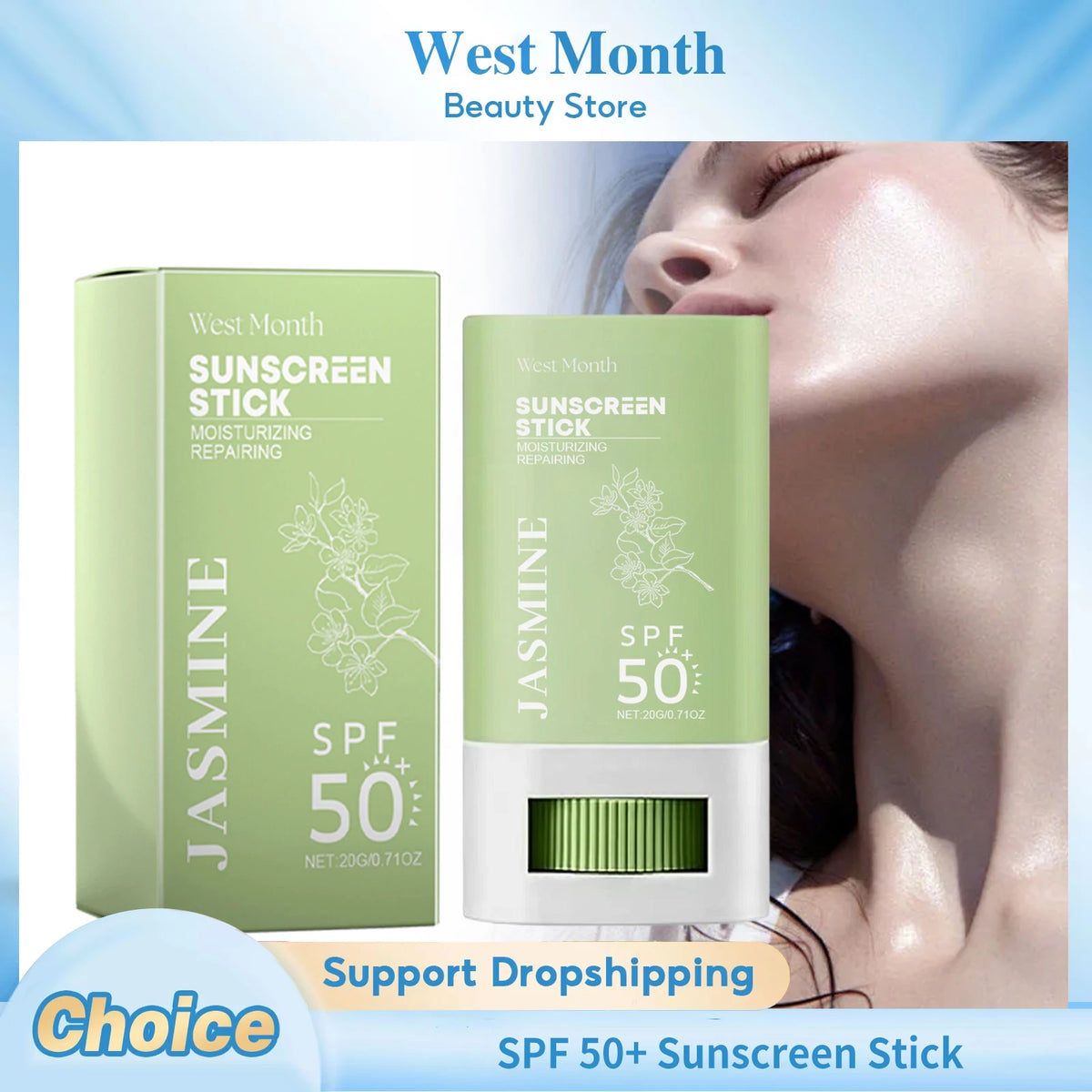 Spf 50+ Sunscreen Stick UV Protective Brightening Waterproof Sweatproof Refreshing Deep Moisturizing Lightweight Sunscreen Stick
