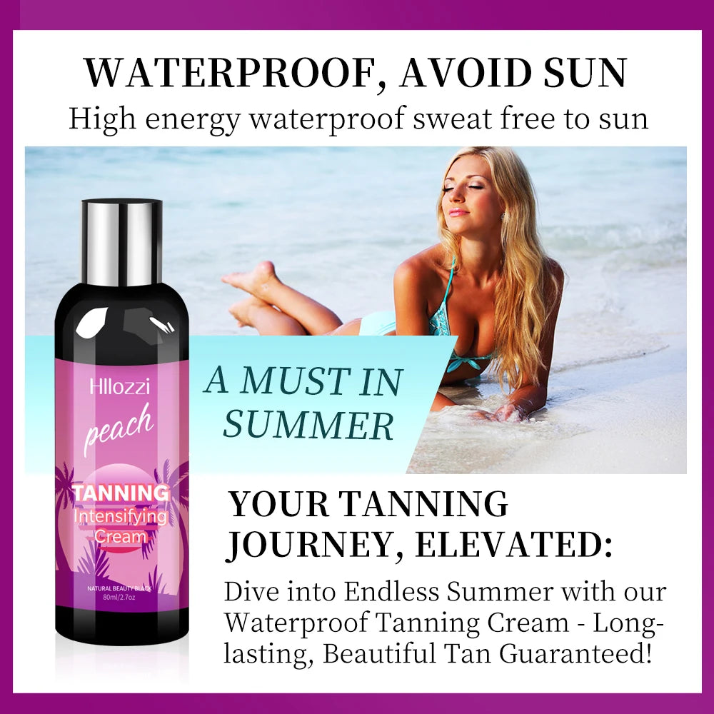 2.7fl.oz peach tanning cream self-tanning waterproof long-lasting beach sunbathing to create charming bronze skin