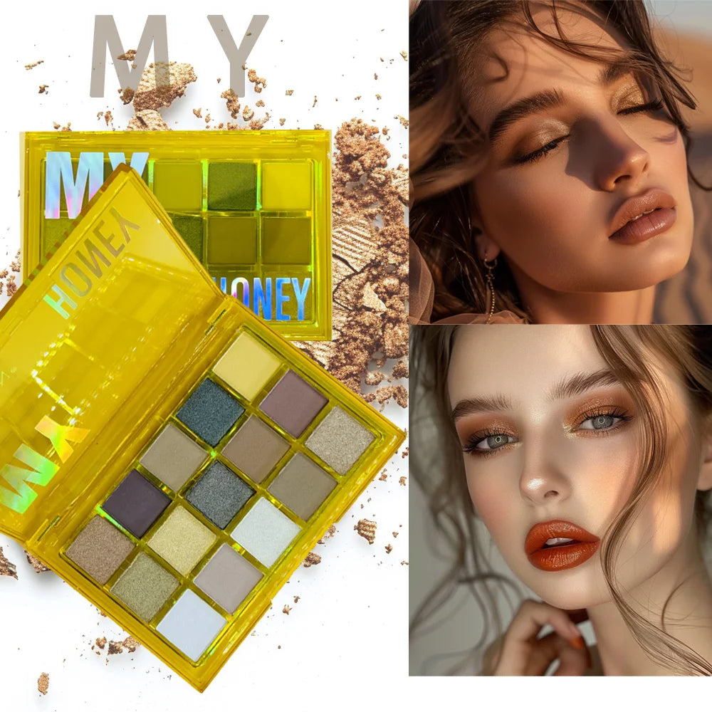 15 Shades Eyeshadow Makeup Palette Shimmer Matte Metallic High Pigmented Neutral Bold Waterproof Eyes Shadow Make Up Set