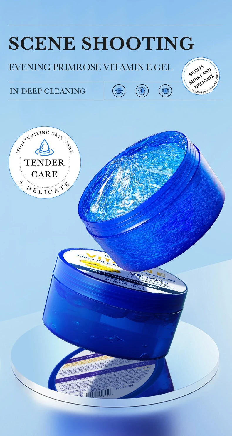 300g Aloe Vera Hydrating Gel Vitamin C & Collagen Moisturizer Skin Gel Evening Primrose VE Soothing Repair Gel for Face & Body