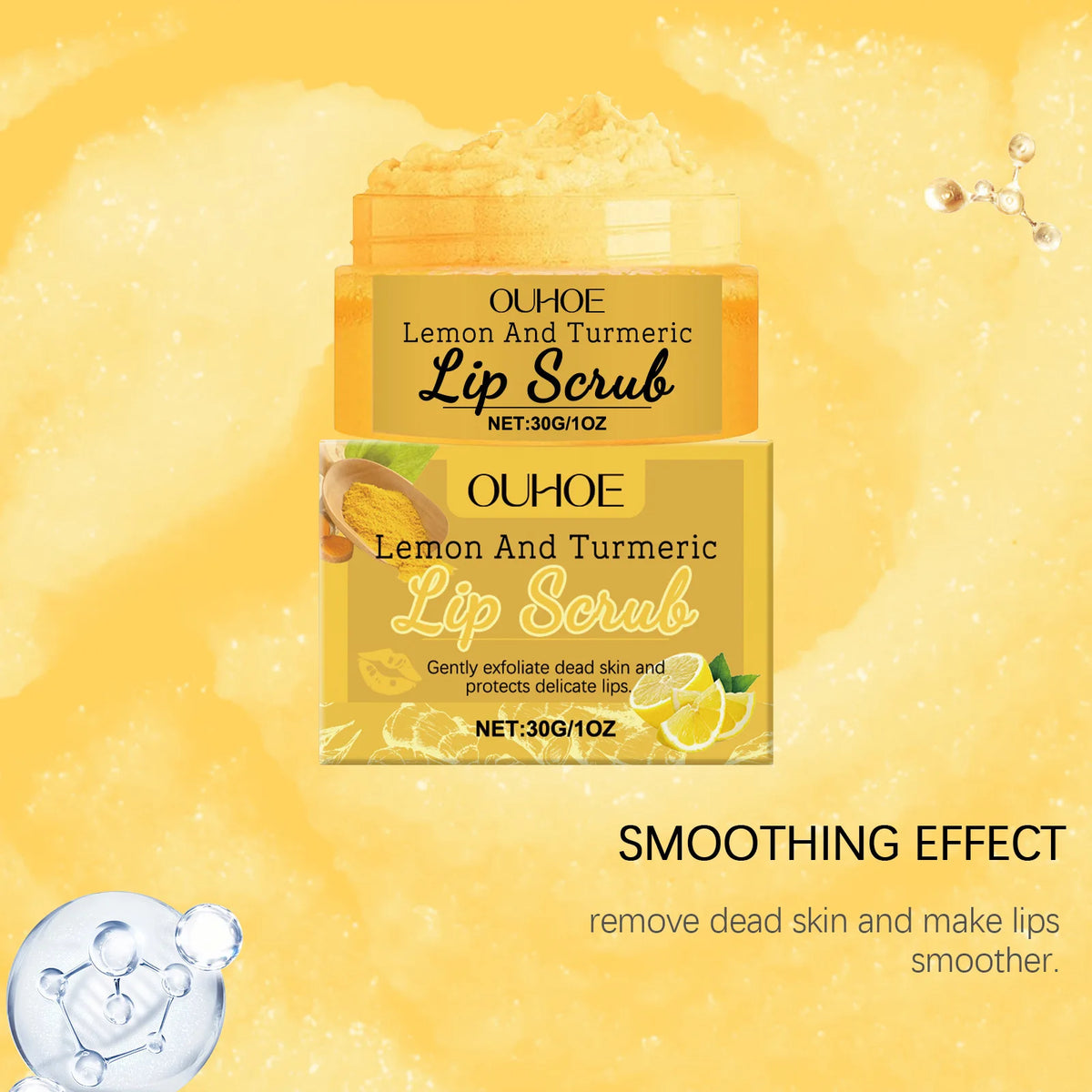 Turmeric Lemon Lip Scrub Exfoliating Remove Dead Skin Reduce Fine Lines Prevent Dry Nourishing Hydrating Anti Cracked Lip Scrub