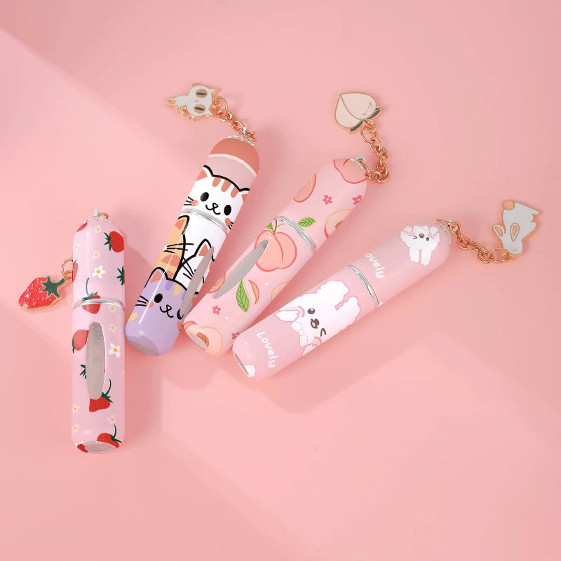 New 5ml Refillable Spray Bottle Mini Flower Pattern Refillable Perfume Bottle with Pendant Empty Cosmetic Containers Cute