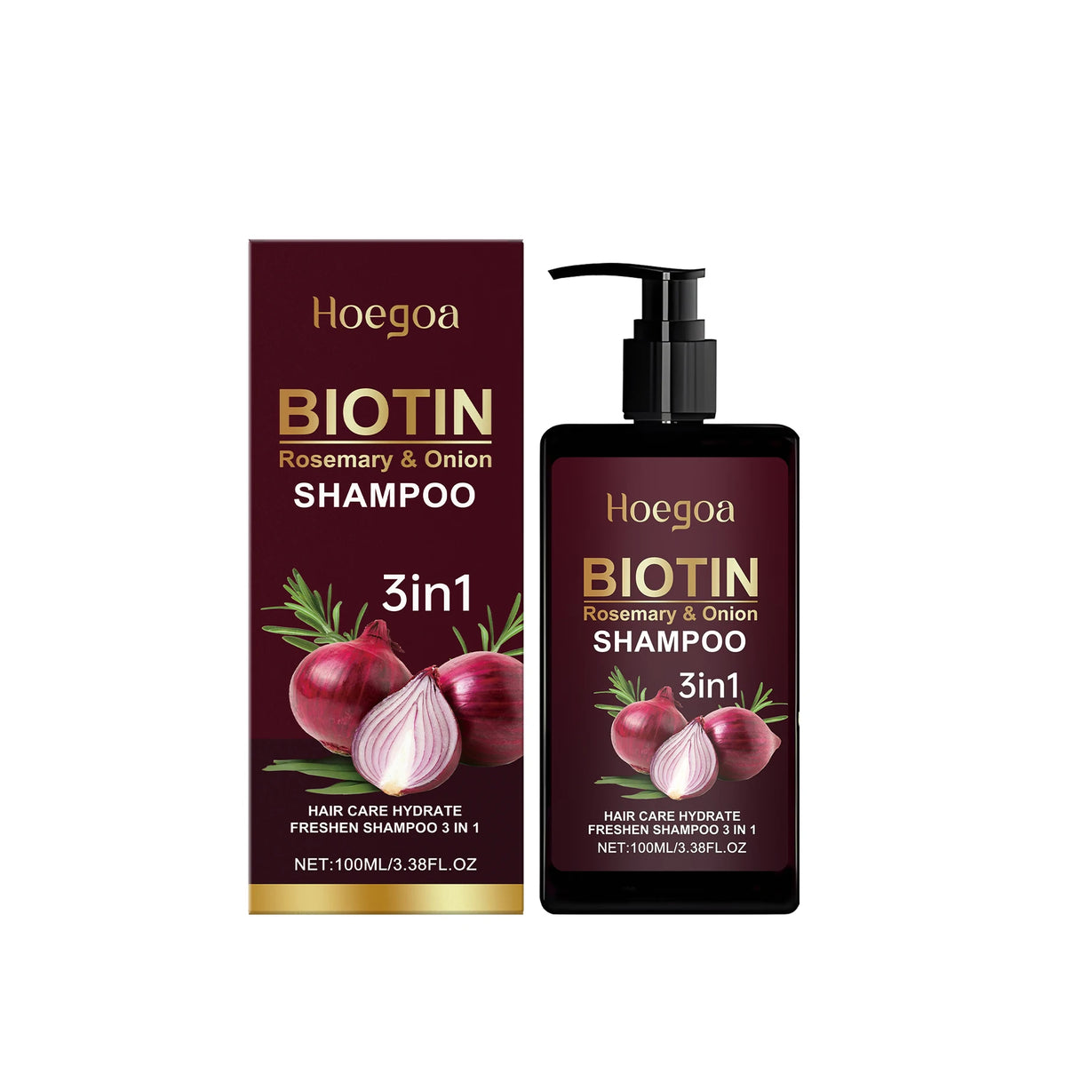 Red Onion Rosemary Shampoo Anti Hair Loss Repair Damaged Frizz Deep Cleansing Oil Control Thickening Hair Growth Shampoo