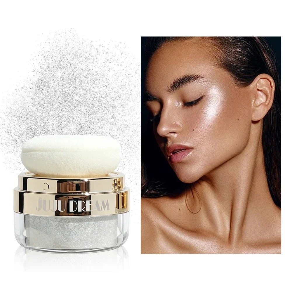 JUJU DREAM Fairy Highlighter Powder Shimmer Glitter Shiny Face Body Brightening Makeup Palette
