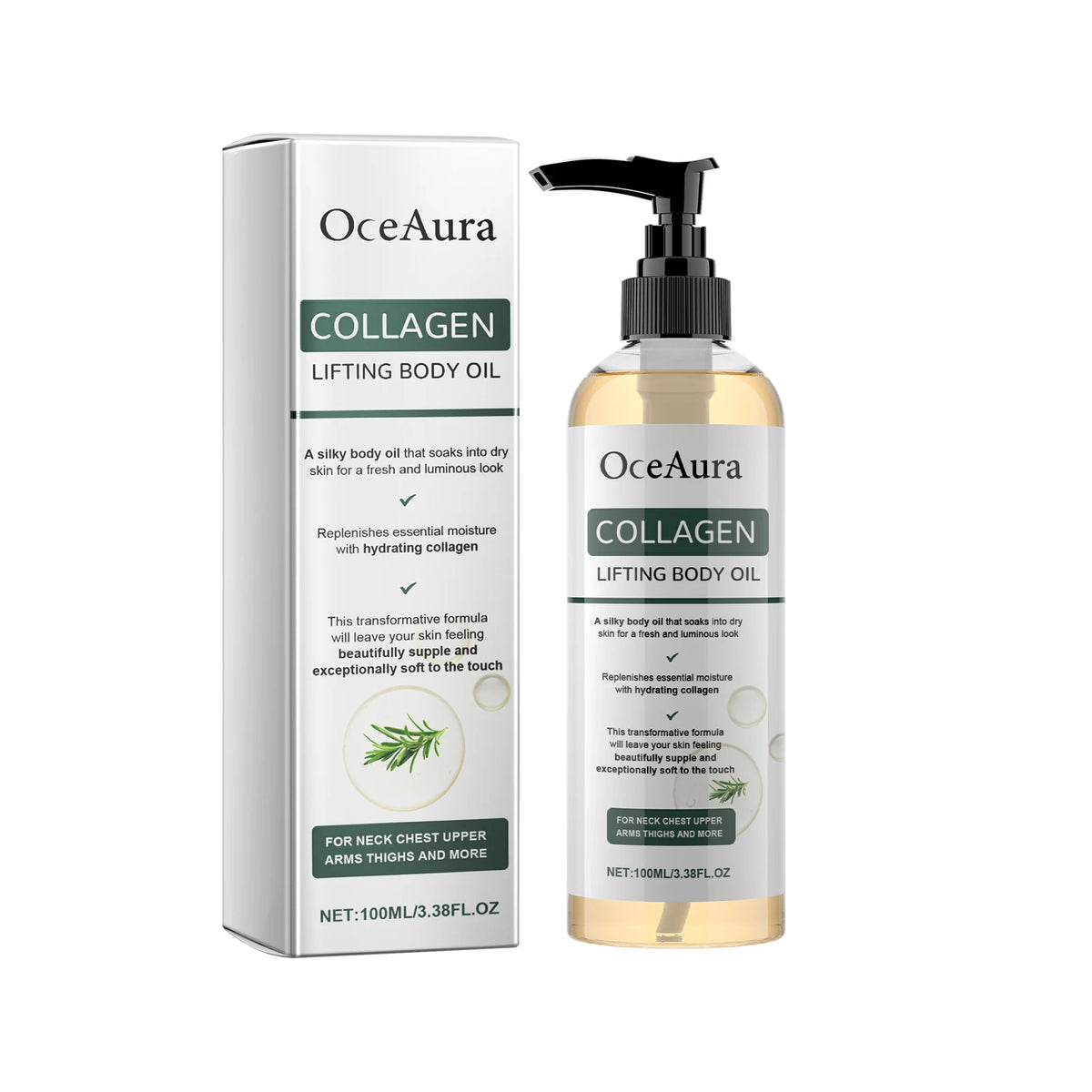Collagen Lifting Body Oil Tighten Skin Elasticity Moisturizing Firm Sagging Skin Non-greasy Rosemary After Shower Body Oil