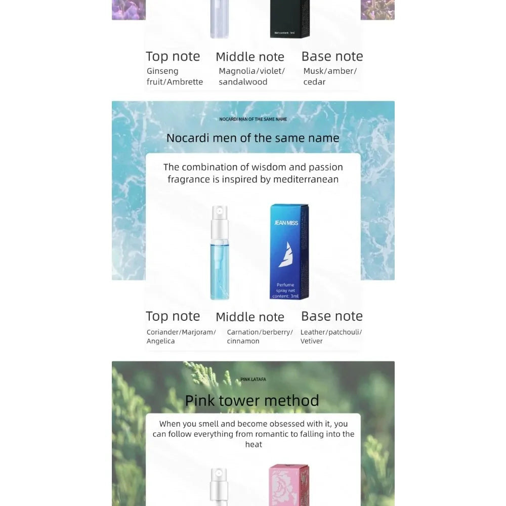 10PCS Mini Travel Size 3ml Perfume Women Men Unisex Fragrance Set Eau De Toilette Gift for Her Him Deodorant Body Spray
