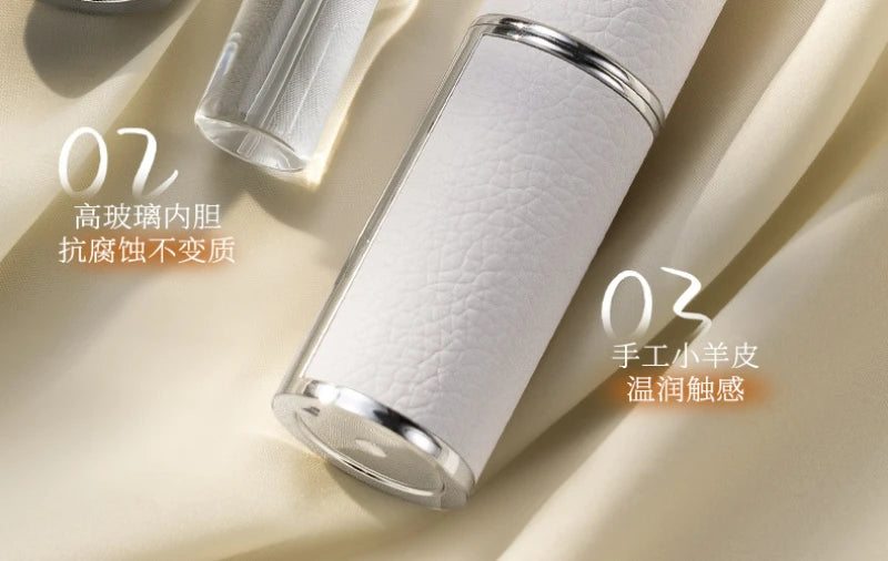 8ML Refillable Perfume Atomizer Highend Leather Mini Cosmetic Containers Rotary PressType Liner Glass Liquid Container косметика