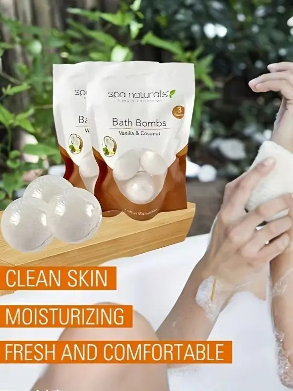 Coconut Scented Bath Salt Balls, Bubble Bath Pellets, Multiple Uses at Home, Spa-Grade Experience