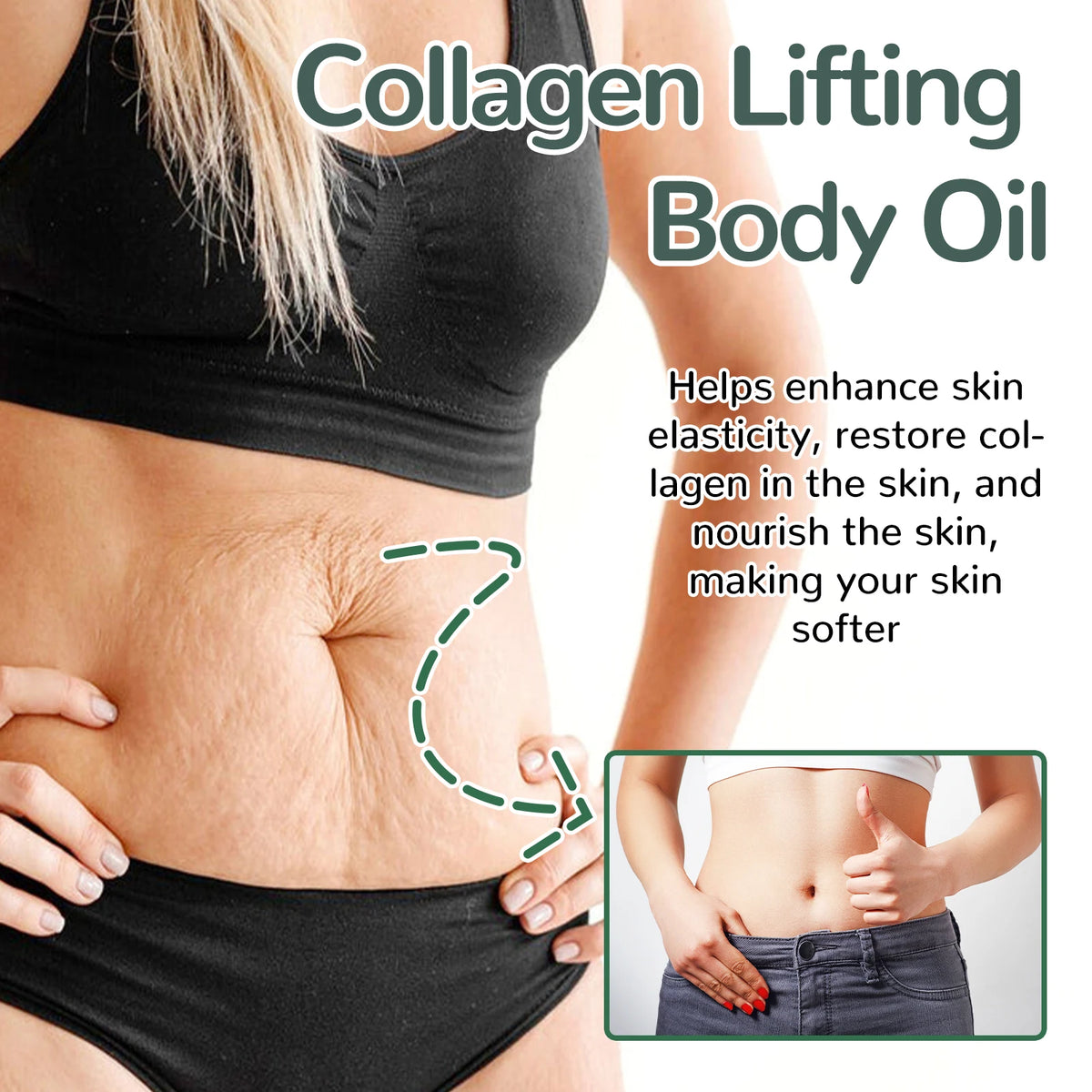 Collagen Lifting Body Oil Tighten Skin Elasticity Moisturizing Firm Sagging Skin Non-greasy Rosemary After Shower Body Oil
