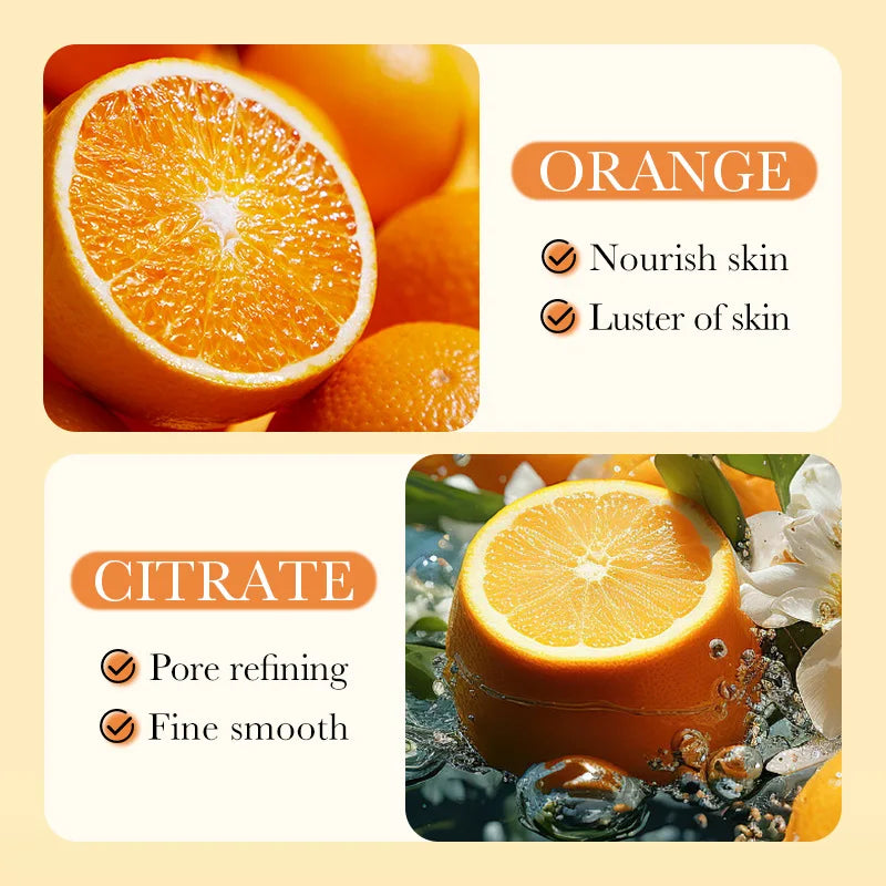 300ml Orange Body Scrub Shower Gel, a Cleansing Body Wash Containing Fresh Orange Extract, Citrate Salts, and Other Skin Care Ingredients. the Fine Scrub Particles Deeply Cleanse Skin Impurities and Dead Skin Cells, While Hyd