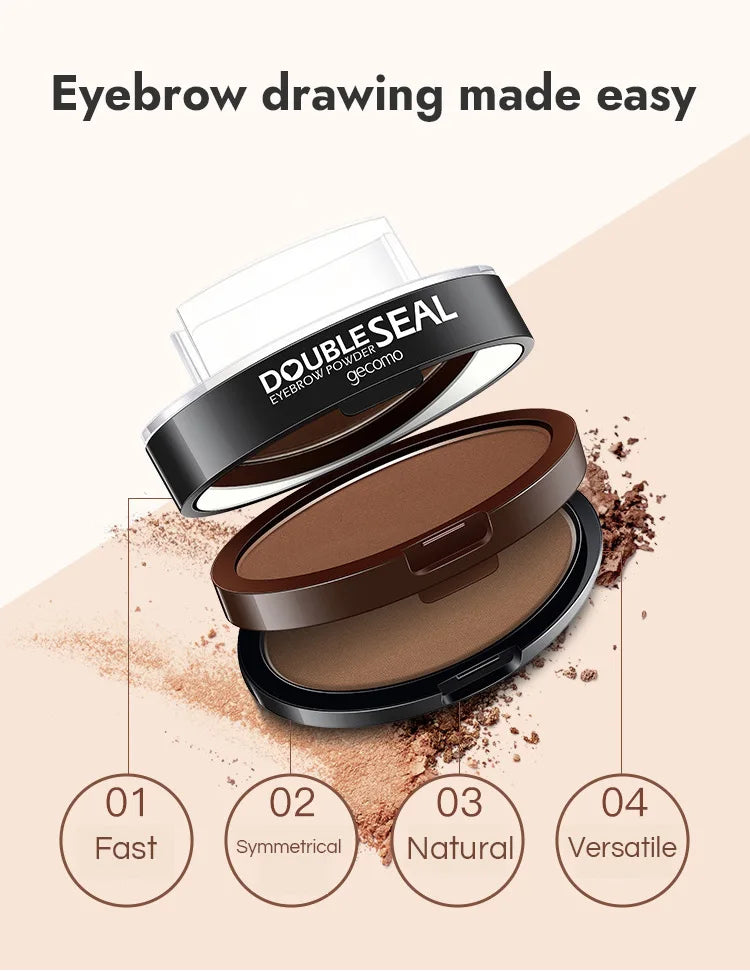 Double-layer two-color lazy seal eyebrow powder waterproof and sweat-proof beginner eyebrow drawing