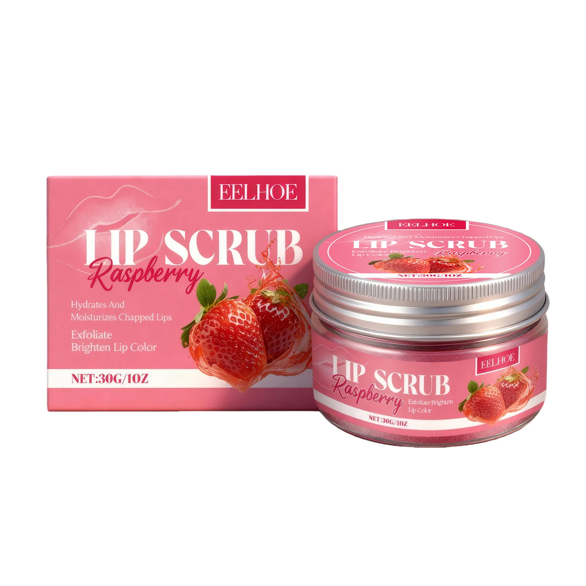 Strawberry Lip Scrub Exfoliating Preventing Drying Cracking Remove Dead Skin Improve Dullness Moisturizing Brightening Lip Care