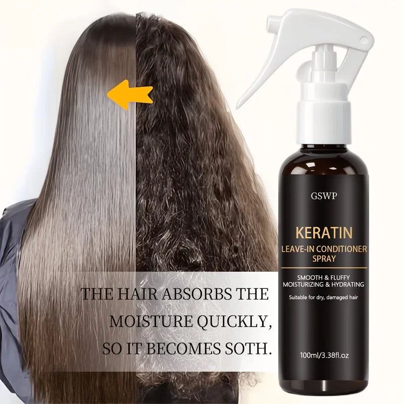 GSWP Keratin Hair Spray: Reduces Frizz, Provides Heat Protection and Salon-Quality Care. Suitable for All Hair Types. 100/200ml