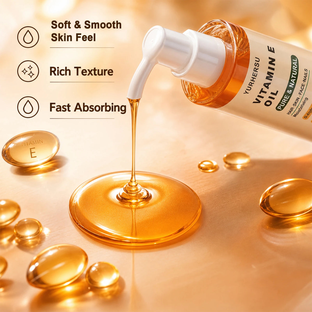 Vitamin E shower oil，Hydrating Body Oil with Vitamin E，Daily Hydrating Bath Care for Soft and Smooth Skin