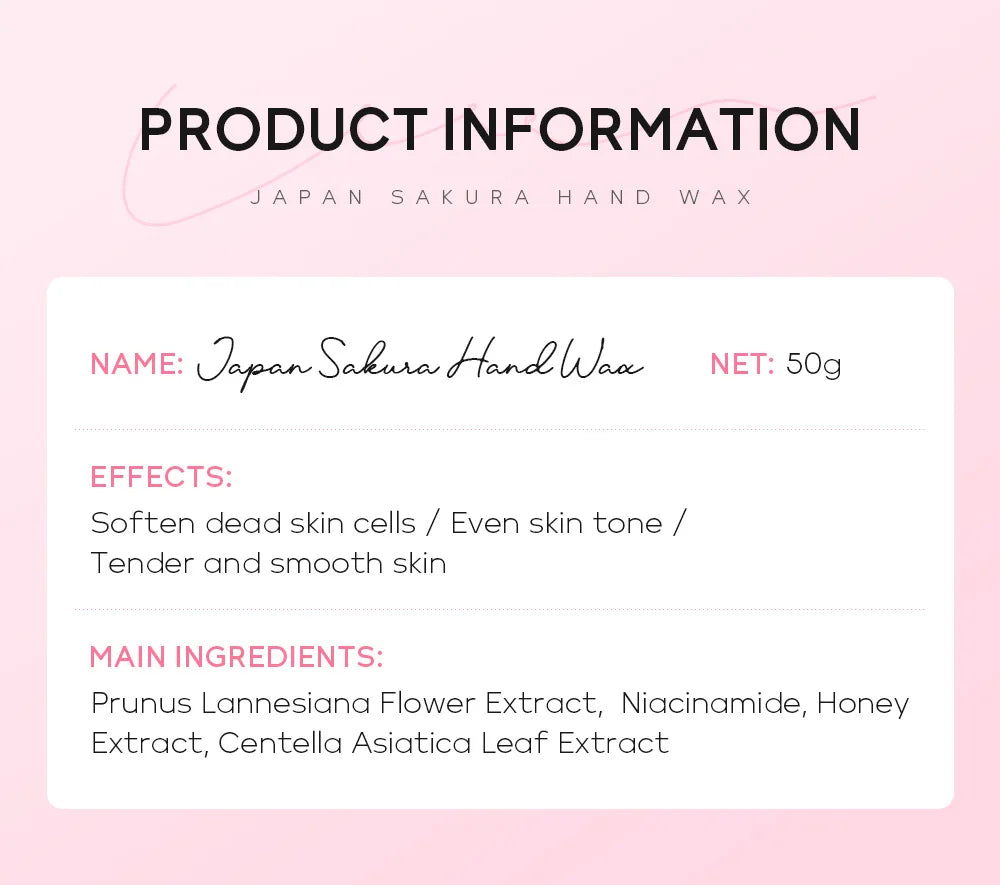 LAIKOU Sakura Hand Wax Moisturizing Hands Exfoliating Calluses Anti-Aging Hand Exfoliator Scrub Hands Peeling Masks Skin Care