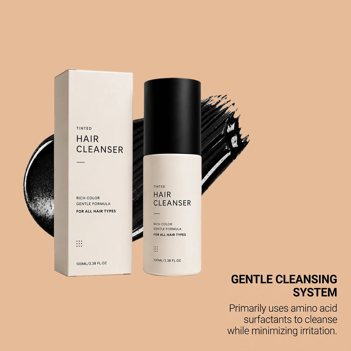 3 In 1 Semi‑Permanent Hair Color Shampoo,Long Lasting Home Hair Coloring Mess‑Free Gray Hair Solution Mild Botanical Dye Shampoo