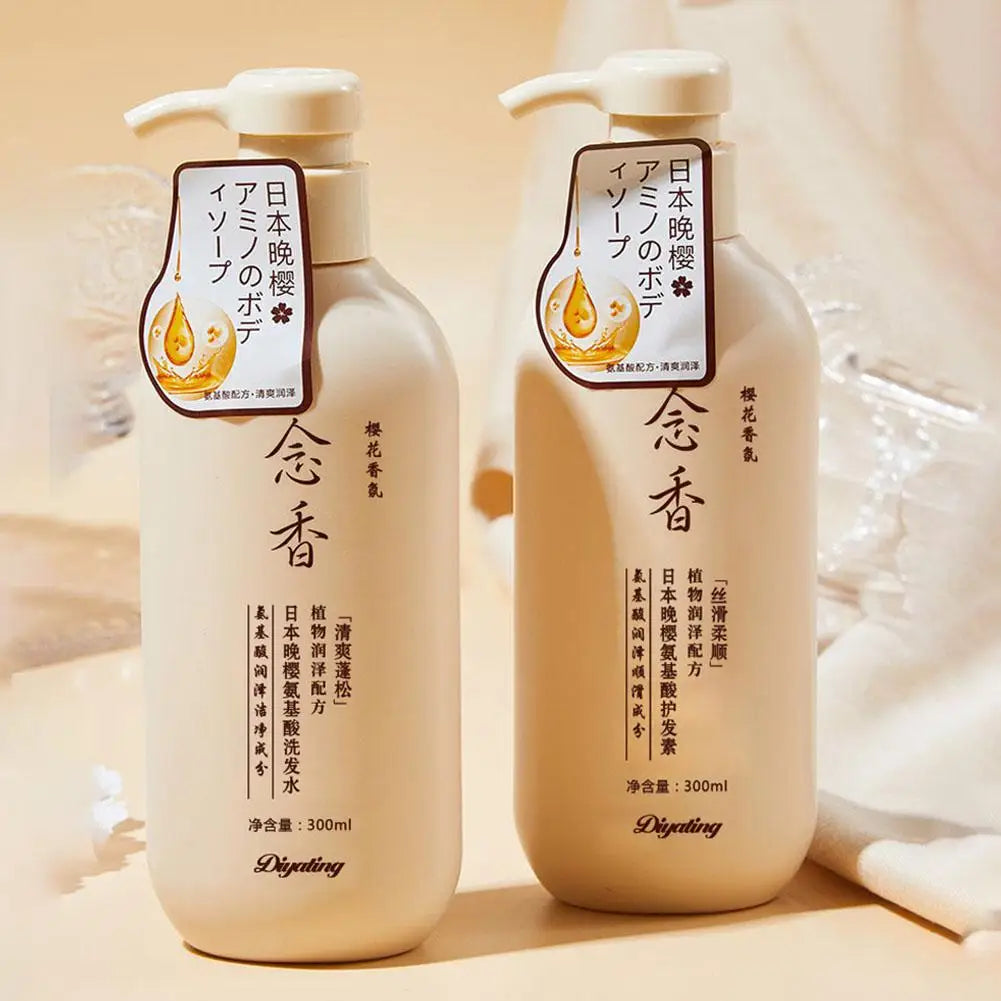 300ml Amino acid fragrant Japanese evening shampoo hair conditioner conditioner and Se hair shampoo bath lotion sham I6H9