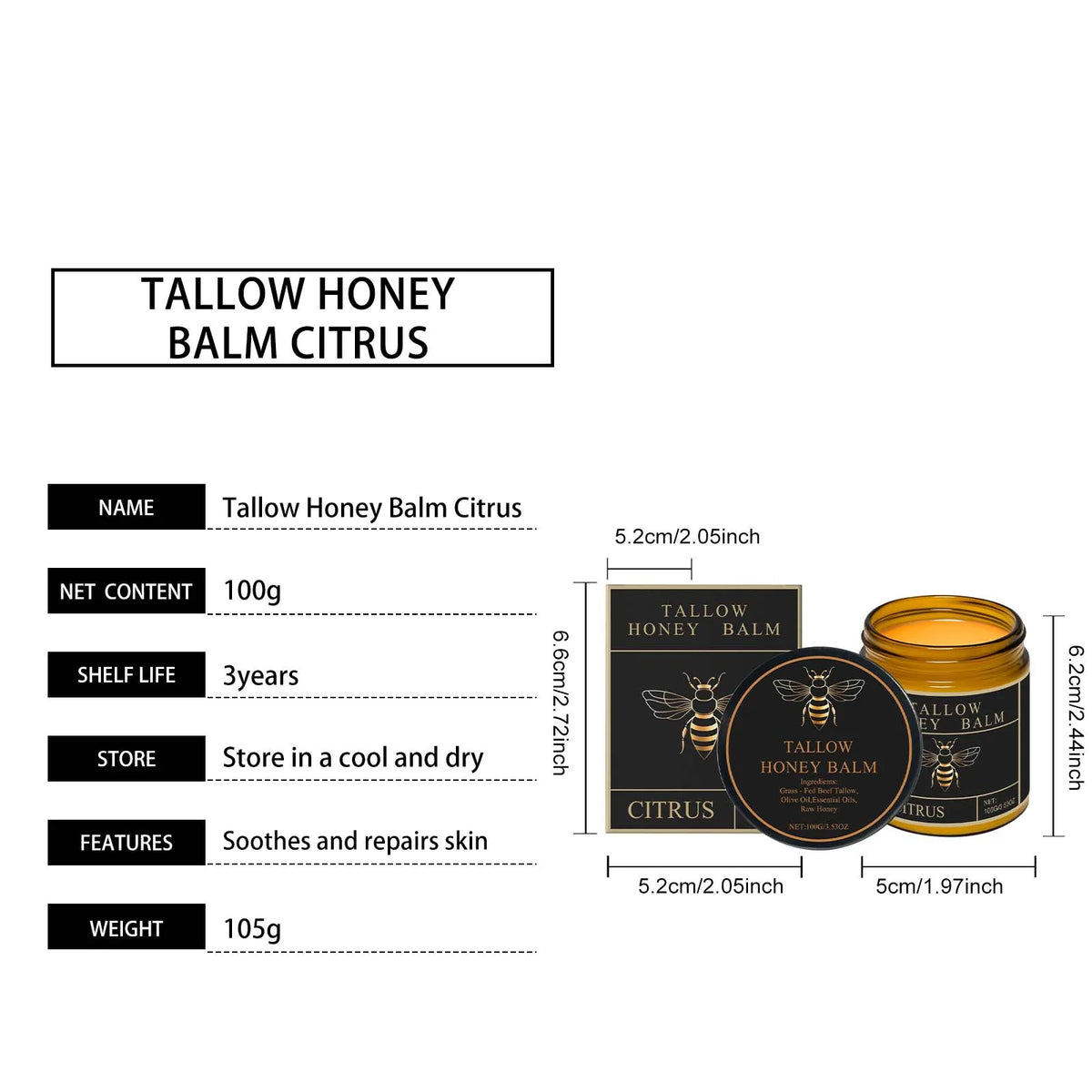 Tallow Honey Cream Glow Hydrating Skin Improve Elasticity Soft Bleaching Improve Dullness Firming Face Body Moisturizer Lotion