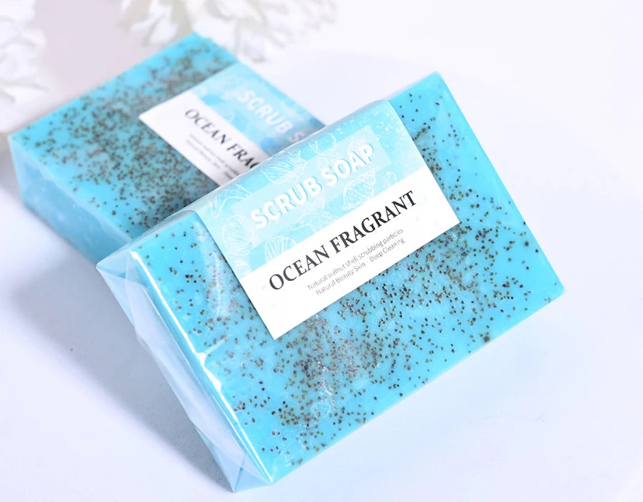 M+100g Natural Handmade Sea Salt Whitening Scrub Soap for Cleaning and Polishing - Dual Use Exfoliating Agent for Face/body